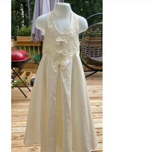 Girls Formal Long Halter Neck Dress Size 3/4